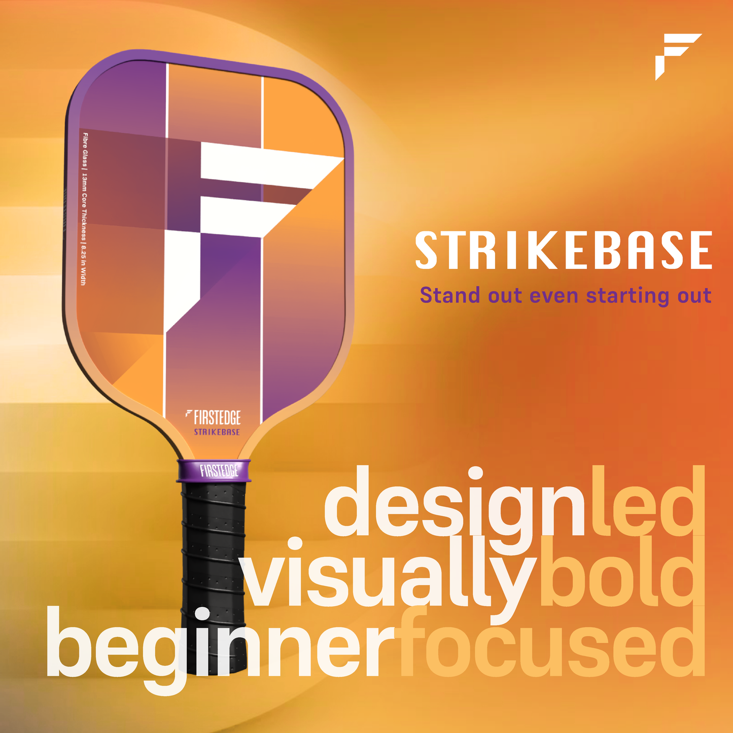 FirstEdge StrikeBase Fibreglass Grit Painted Pickleball Paddle