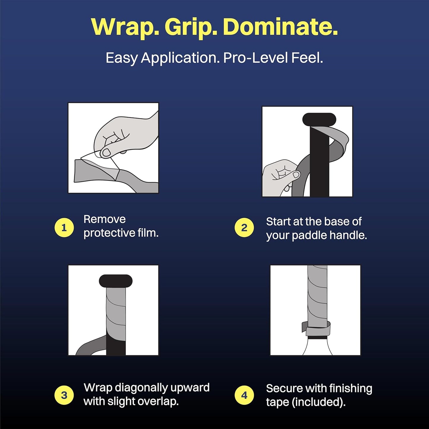FirstEdge Zeroslip Universal Overgrips - Suitable for Pickleball, Padel, Tennis, Badminton & Squash (Pack of 3)