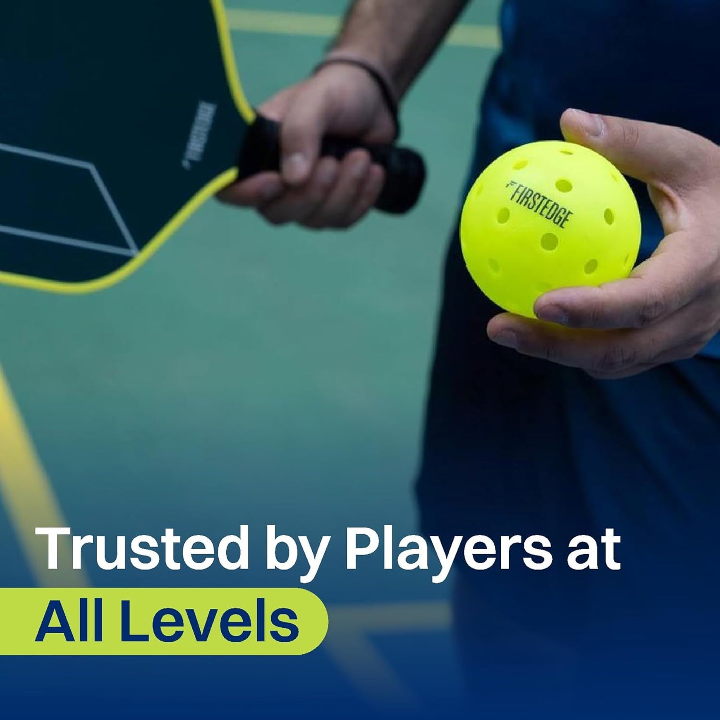 FIRSTEDGE PRO 40 Pickleball Outdoor Balls (Set of 3) | Single-Piece Rotational Molded | 40-Hole Design | Durable High Performance Balls for All-Weather Play