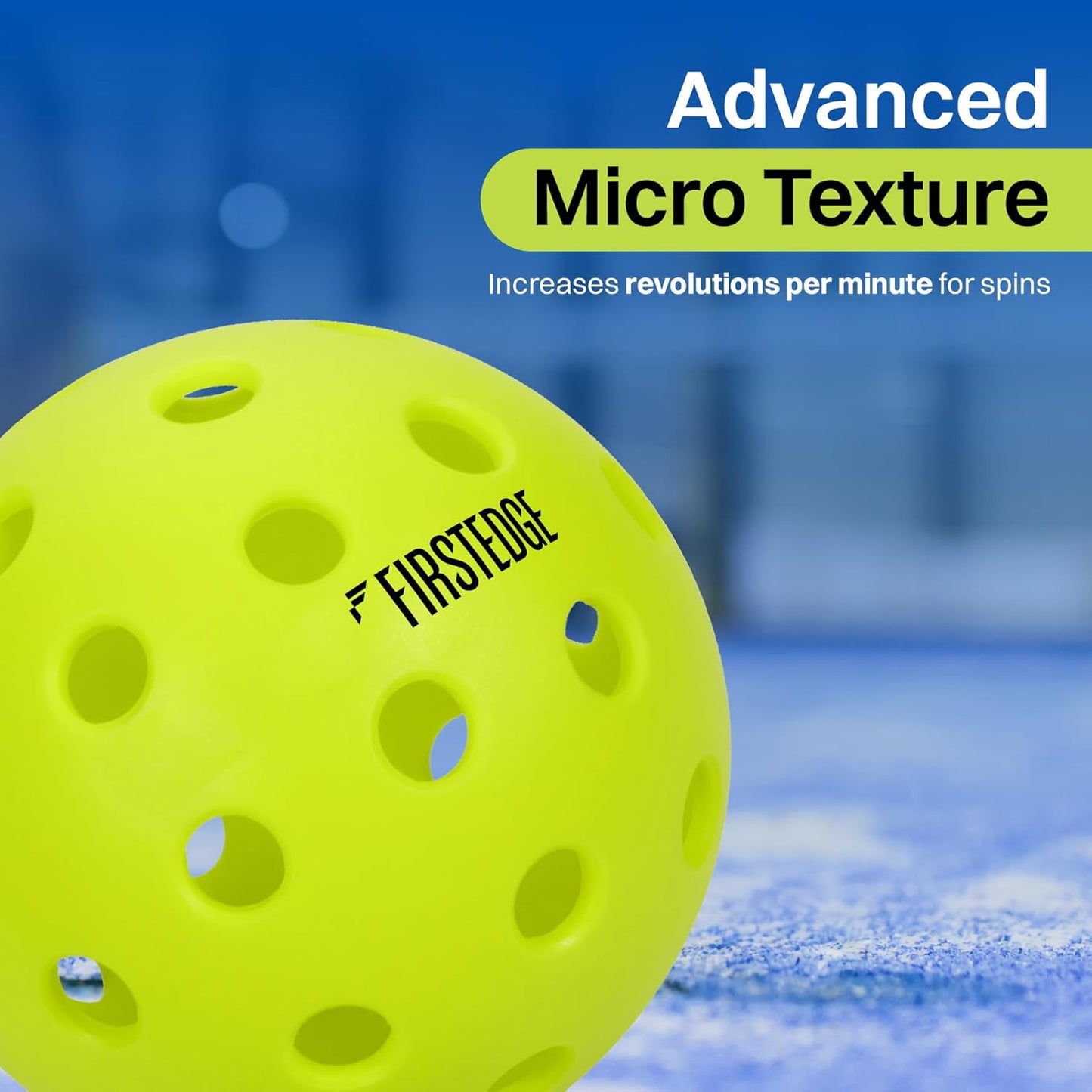 FIRSTEDGE PRO 40 Pickleball Outdoor Balls (Set of 3) | Single-Piece Rotational Molded | 40-Hole Design | Durable High Performance Balls for All-Weather Play