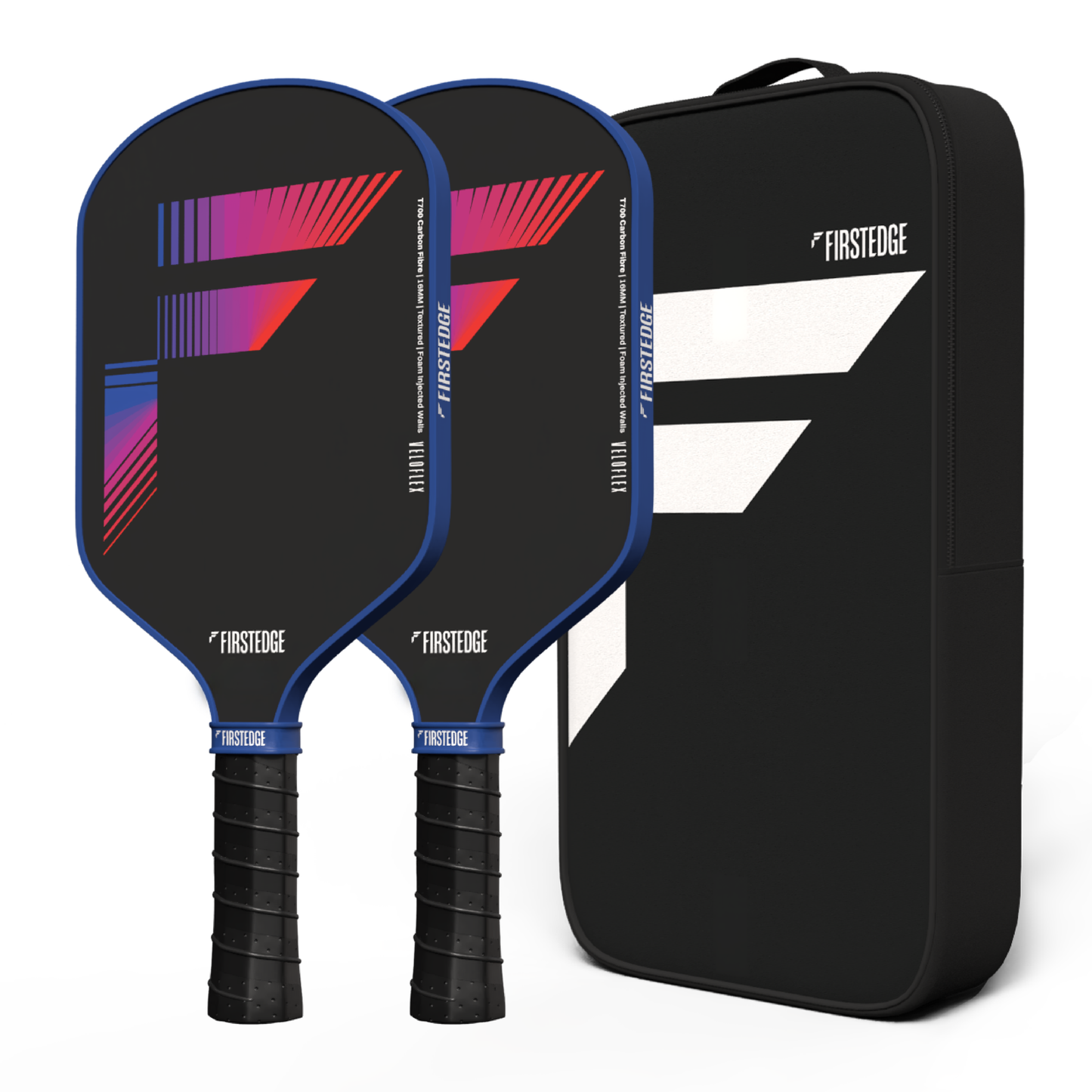 FirstEdge Veloflex T700 RAW (Spin/Textured) Carbon Fibre Pickleball Paddle (With Cover)