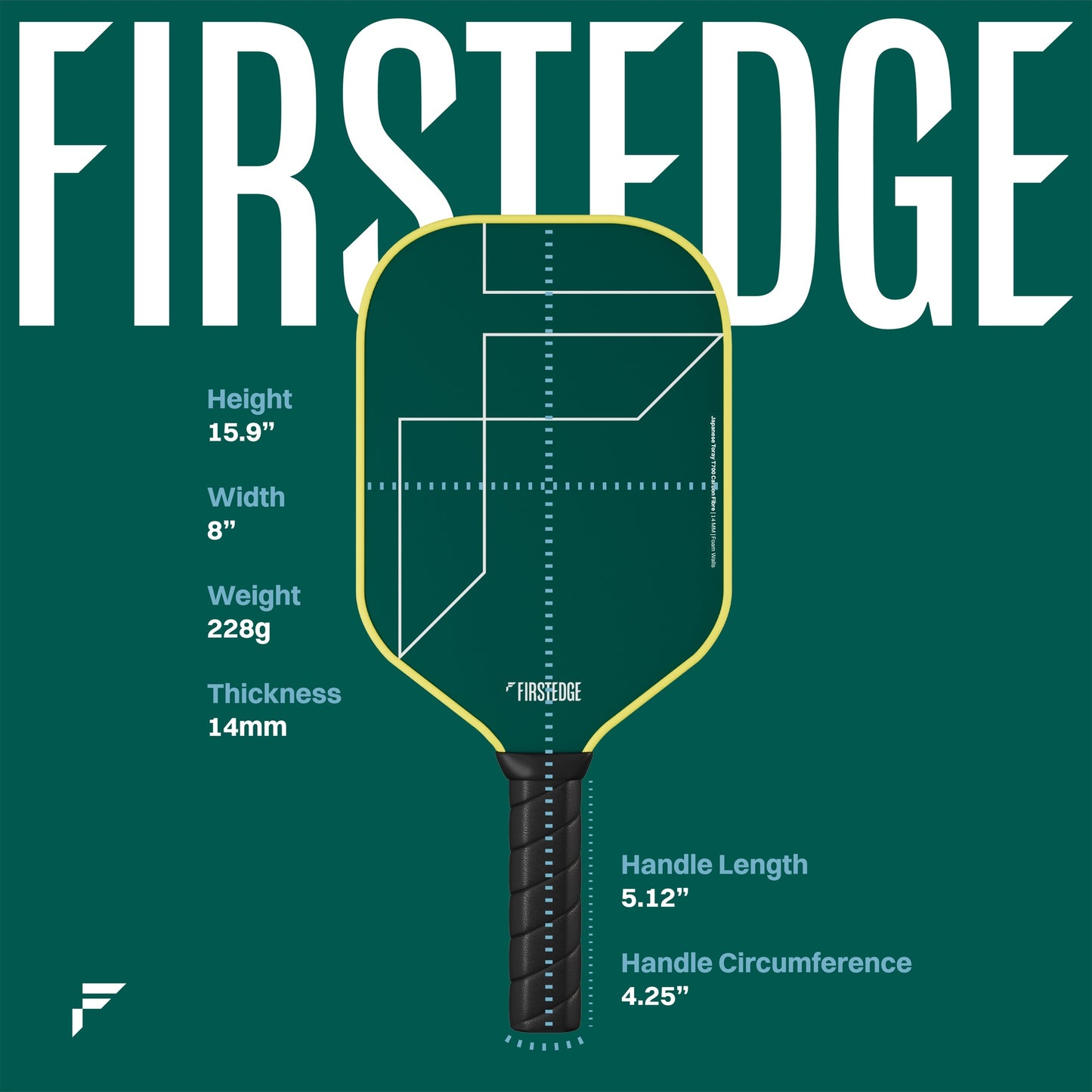 FirstEdge Maxstrike Japanese Toray T700 Carbon Fibre Pickleball Paddle (With Cover)