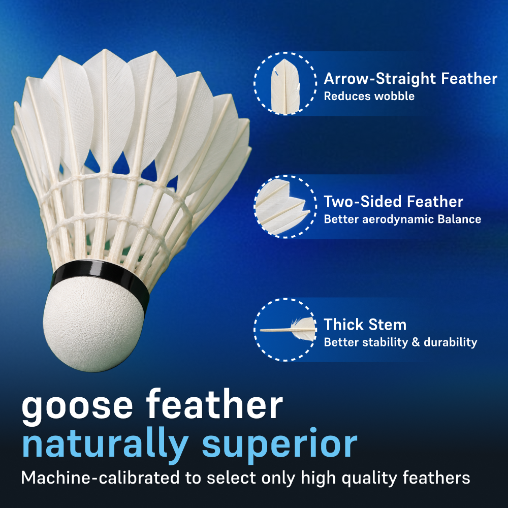 G7 Nimbus Goose Feather Shuttlecock (Pack of 12)