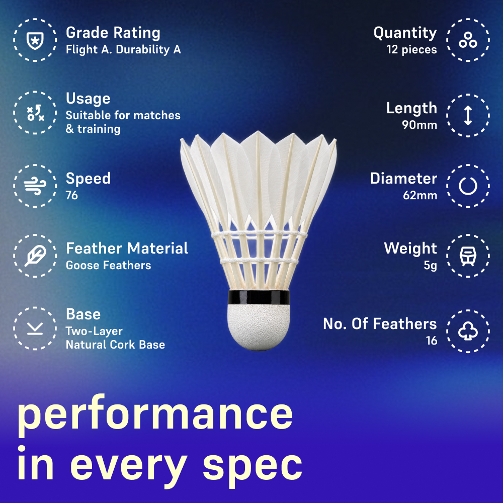 G7 Nimbus Goose Feather Shuttlecock (Pack of 12)