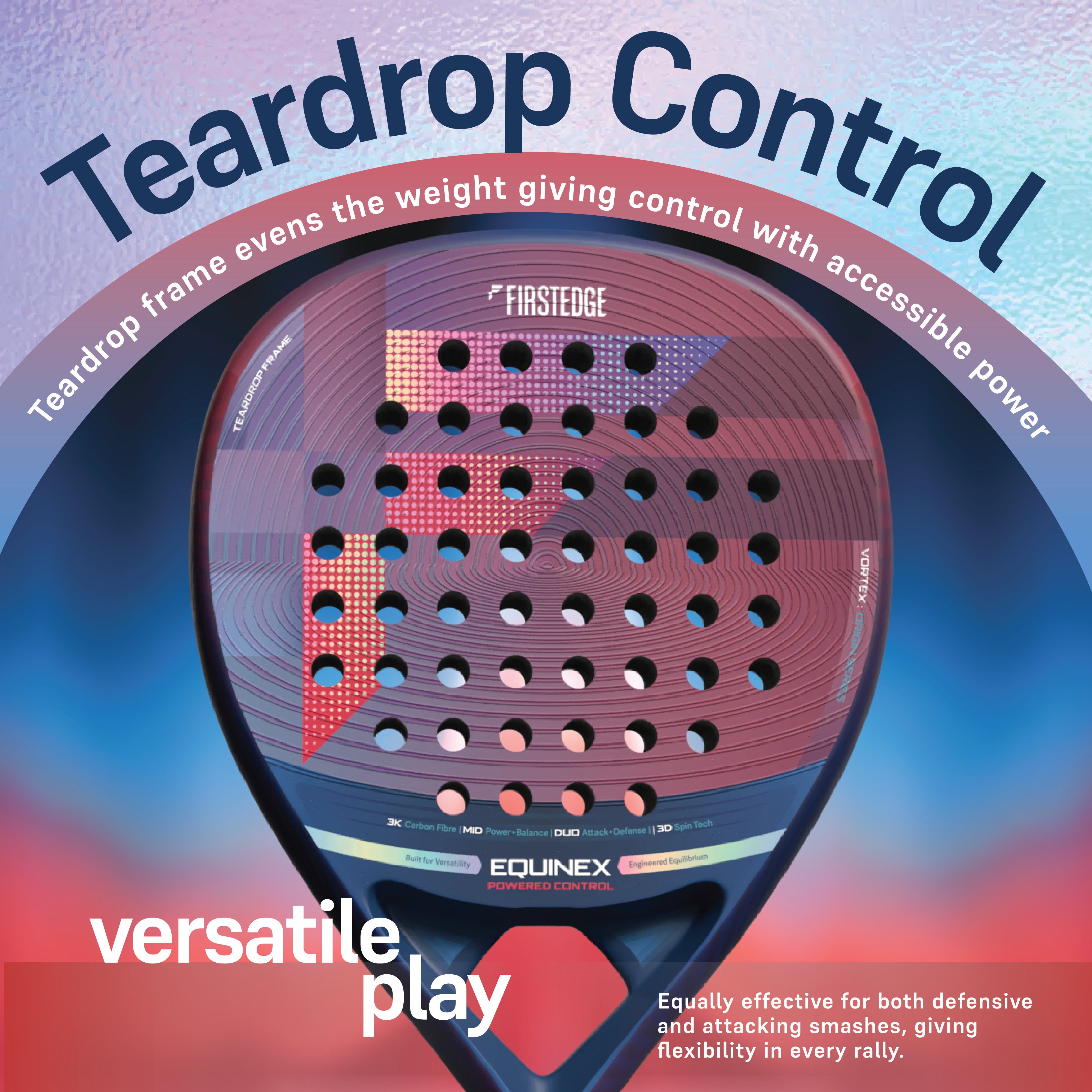 Equinex 3K Carbon Fibre Padel Racket