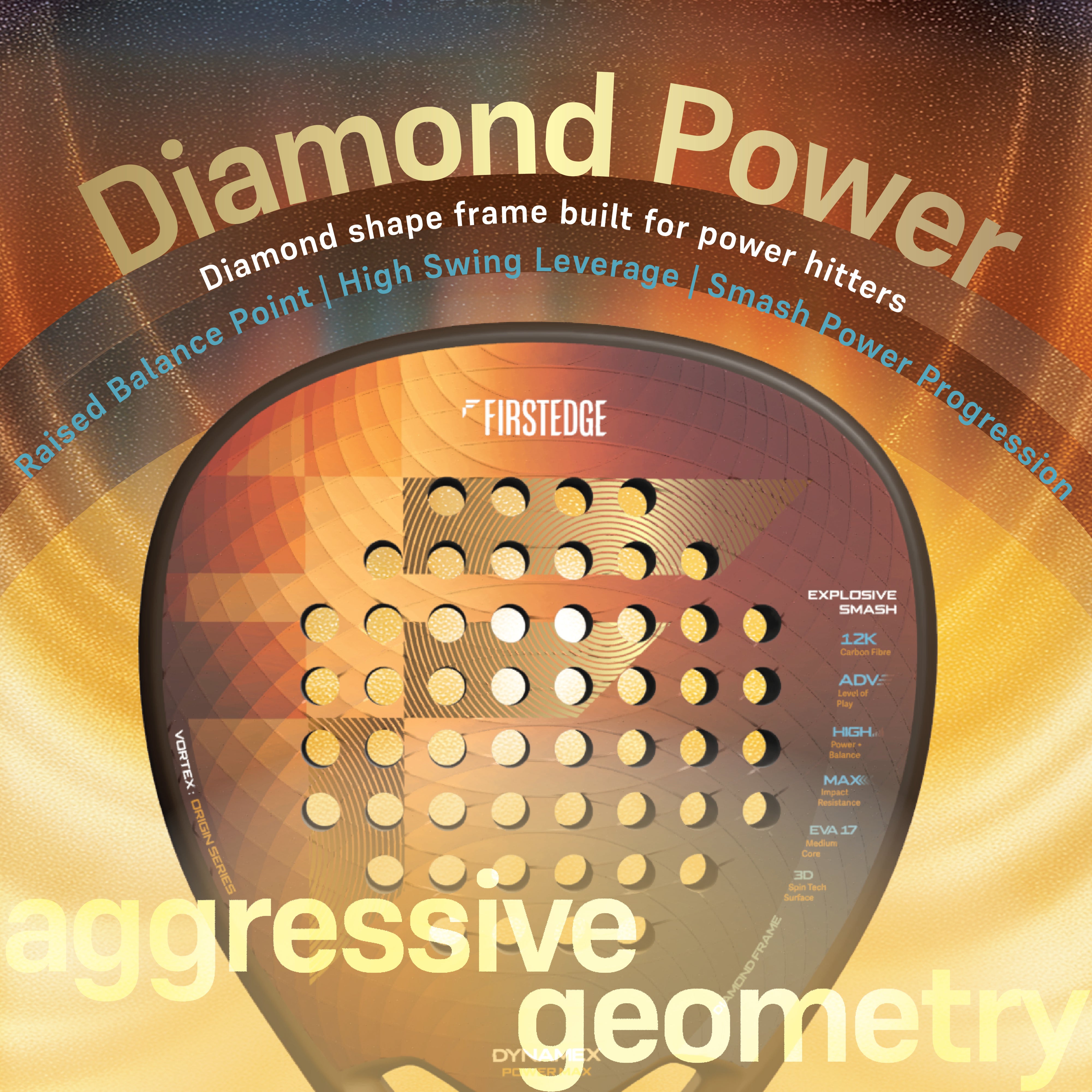 ⁠⁠Dynamex 12K Carbon Fibre Padel Racket