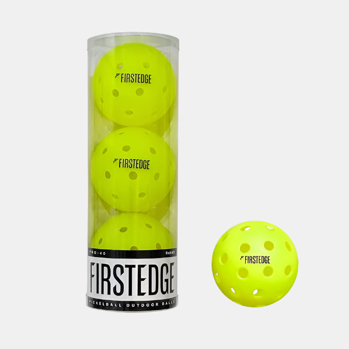 FIRSTEDGE PRO 40 Pickleball Outdoor Balls (Set of 3) | Single-Piece Rotational Molded | 40-Hole Design | Durable High Performance Balls for All-Weather Play