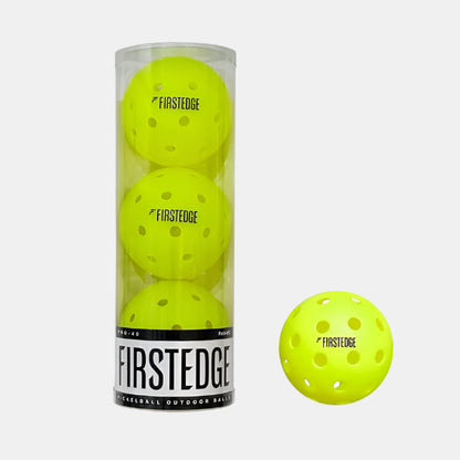 FIRSTEDGE PRO 40 Pickleball Outdoor Balls (Set of 3) | Single-Piece Rotational Molded | 40-Hole Design | Durable High Performance Balls for All-Weather Play