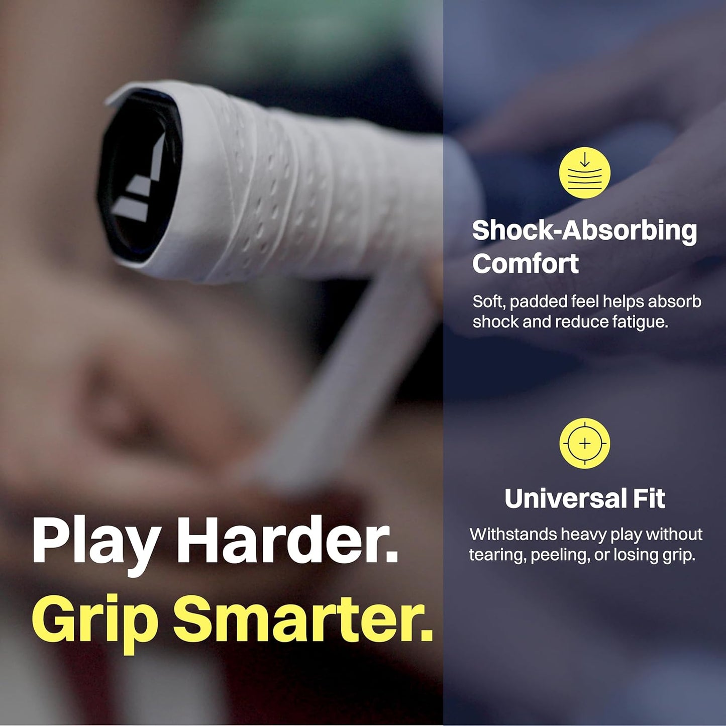 FirstEdge Zeroslip Universal Overgrips - Suitable for Pickleball, Padel, Tennis, Badminton & Squash (Pack of 3)