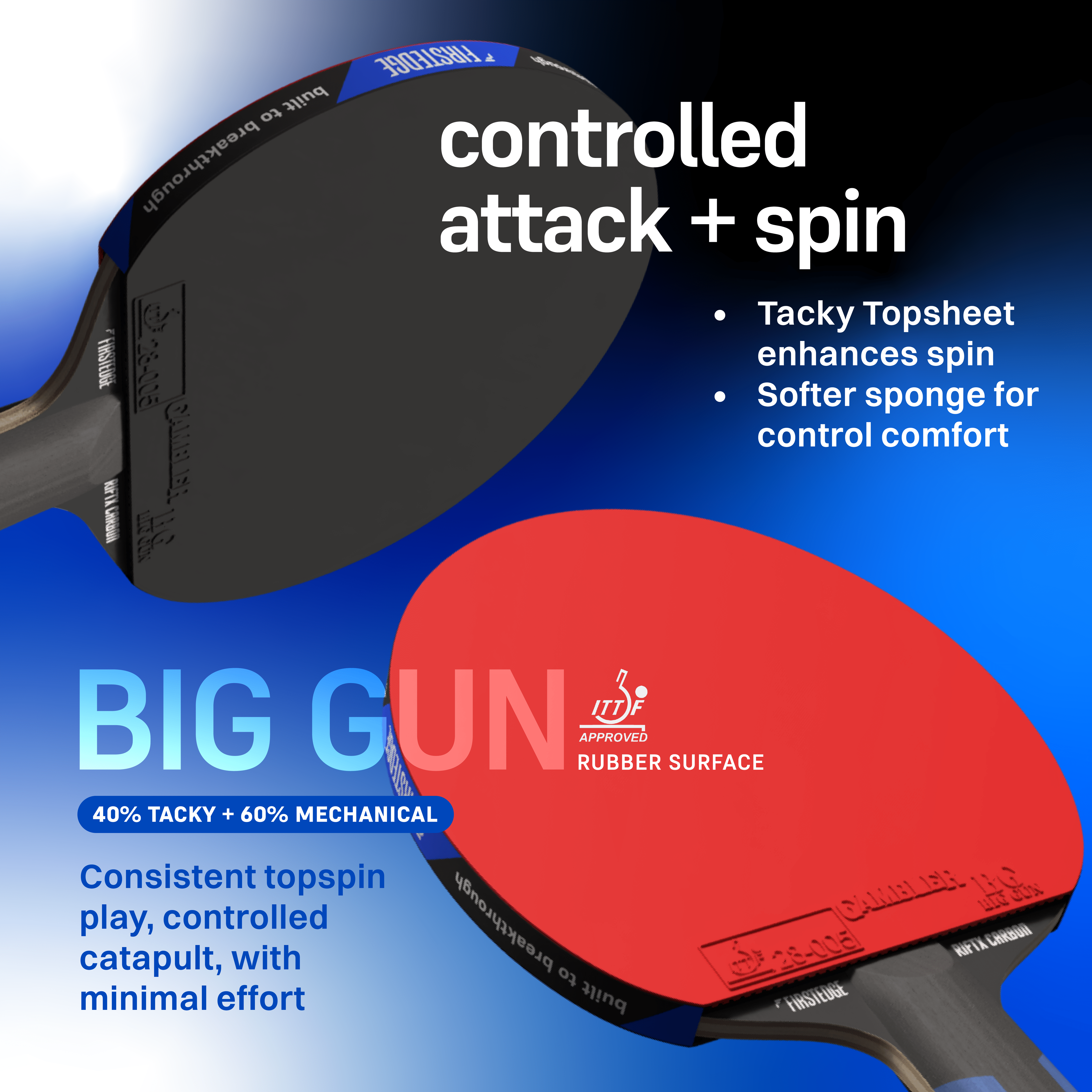 RiftX Carbon Table Tennis Racket