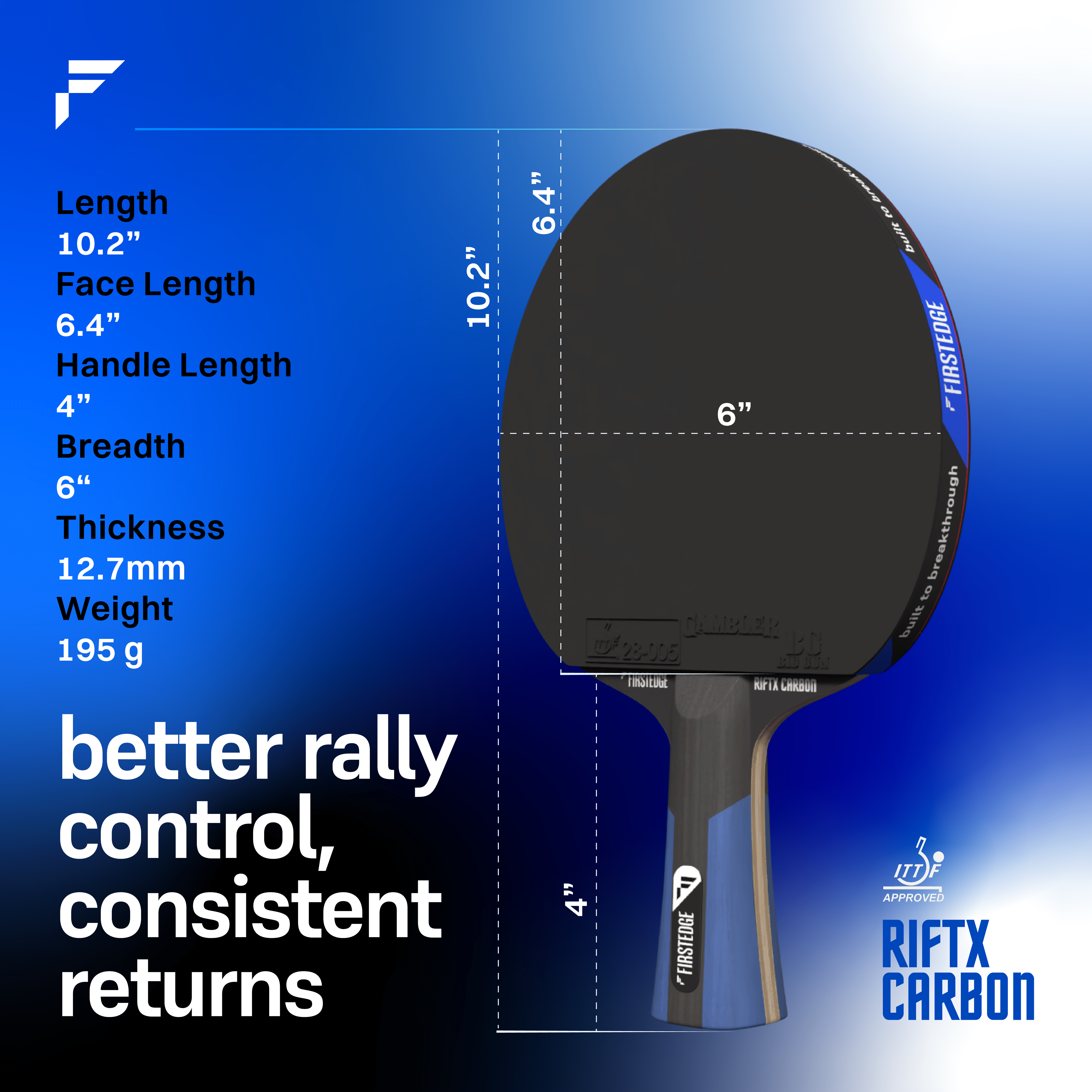 RiftX Carbon Table Tennis Racket