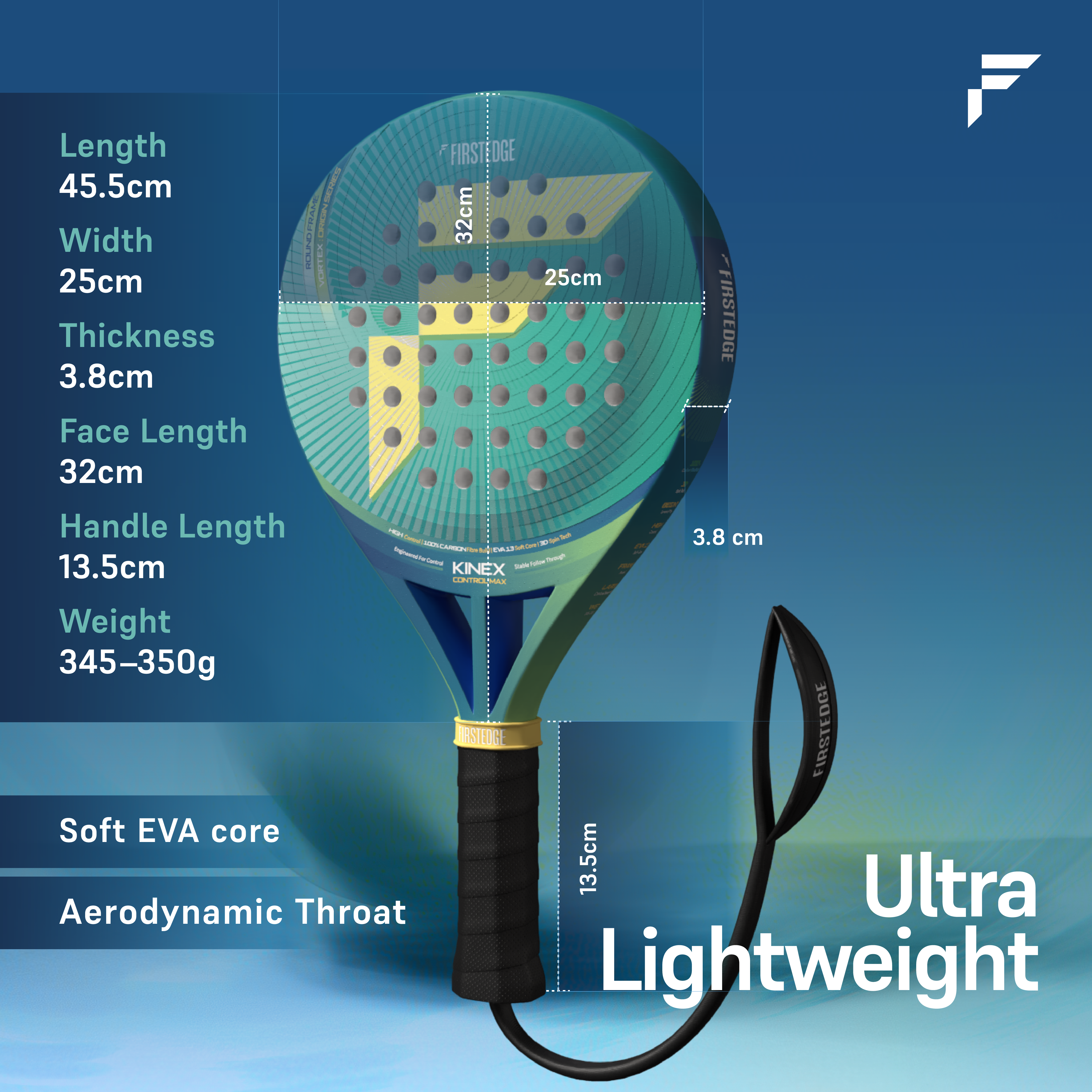 Kinex 100% Carbon Fibre Padel Racket