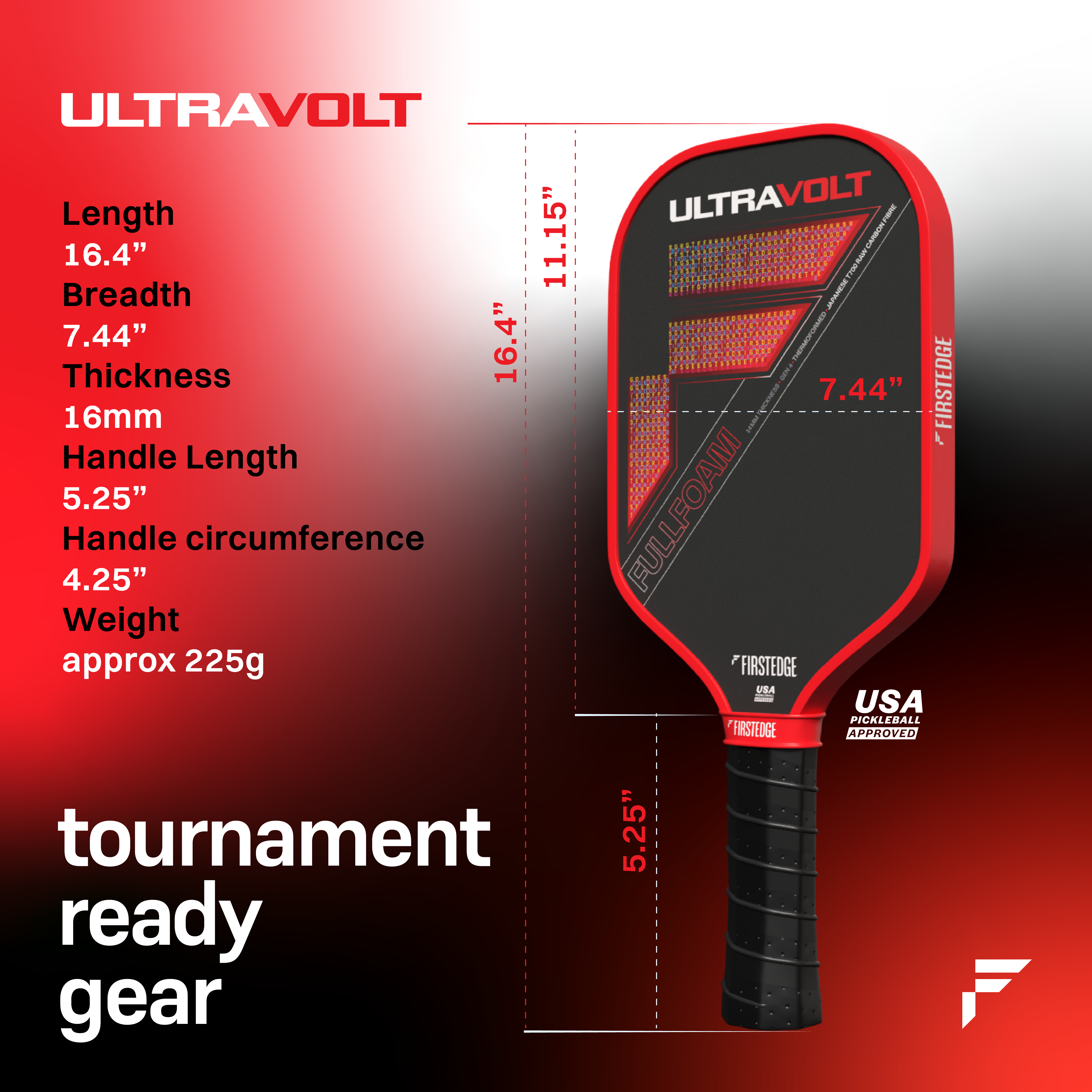 UltraVolt USAPA Approved Pickleball Paddle